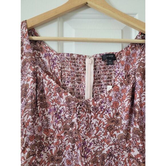 J crew Sweetheart long-sleeve midi dress in fete floral Sz 16 NWT $268 - Picture 7 of 12